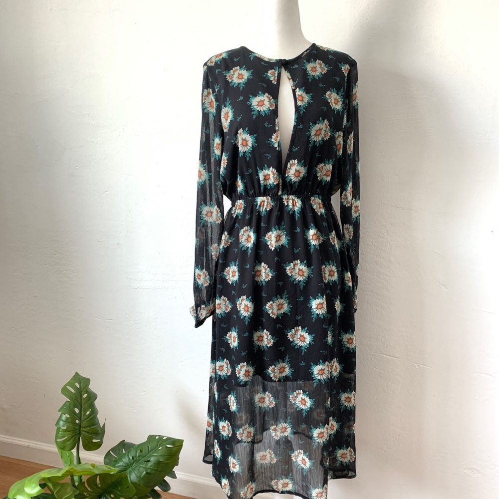 Nasty Gal Daisy print MIDI dress